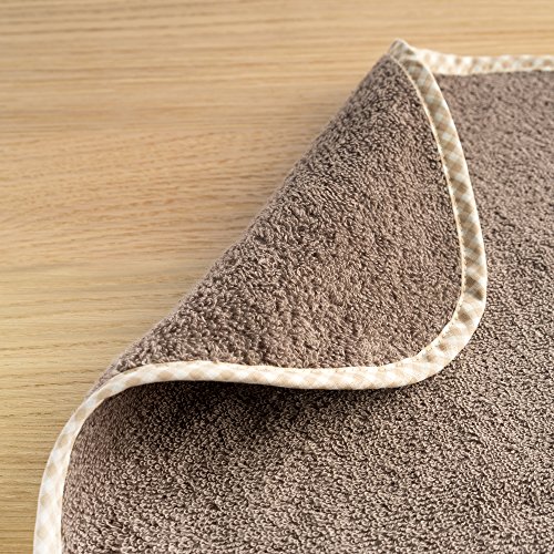 2er Set Riesen Baby-Lätzchen mit Druckknopf / 30×46 cm/ Schadstoffgeprüft nach Öko-Tex Standard 100 / Frottee – 100 % Baumwolle – Natur Braun - 4