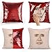 Produktbild Nicolas Cage Face Sequin Pillow Kissen, Mermaid Magic Sequin Pillow, Flip Pillowcase, Lustiges Geschenk Weihnachten Kissenbezug
