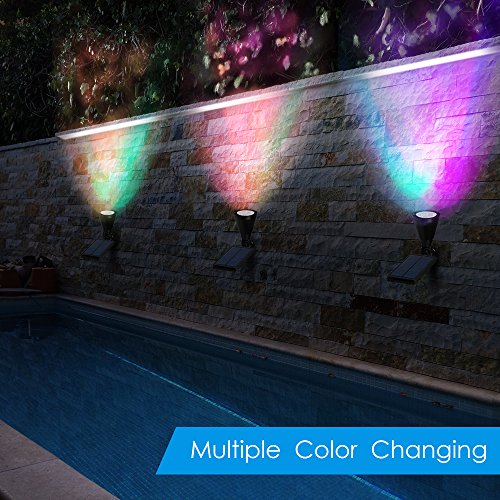 Amir Gartenleuchten, 200 Lummen Solar Lichter, 180 ° Einstellbar auto-on/off Flag Pole Lichter, Wasserdichte Outdoor Spot Licht, Sicherheits Wand Licht für Garten, Pool, Baum, etc. (Farbe ändern) - 7