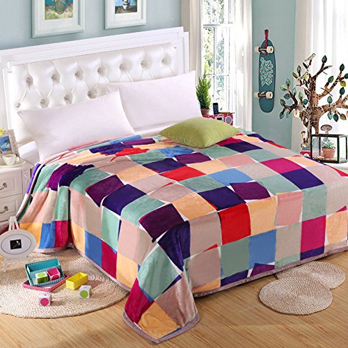 Bedding Extra Soft Coral Fleece Blanket Lightweight Thickening Throw/Bed Blanket Color Blanket Cheerful Garden King(91"X99")