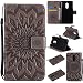 Produktbild Redmi Note 4X hülle,Redmi Note 4 Handyhülle,Xiaomi Redmi Note 4X / Redmi Note 4 Leder Wallet Tasche Brieftasche Schutzhülle ,Lonchee Sonnenblumen geprägten Muster Design Hochwertige PU Leder Folio Tasche Case Hülle im Bookstyle mit Standfunktion Kredit Kartenfächer (grau)