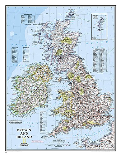 Britain And Ireland Executive Laminated Map: Wall Maps Countries & Regions: PP.NG602022 (National Geographic Reference Map)