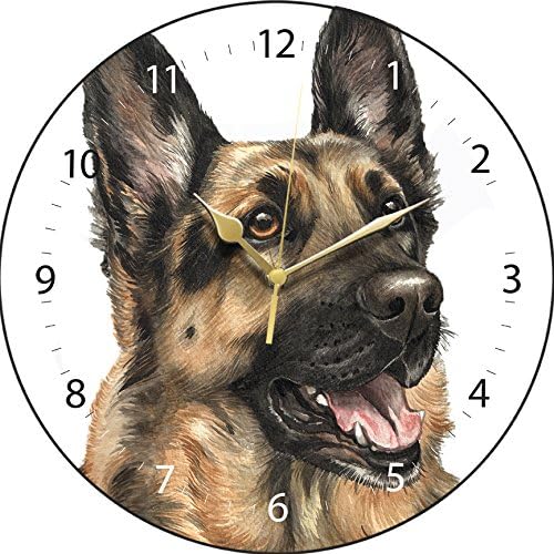 German Shepherd Dog Gift - Beautiful Quality 28cm Boxed Wall Clock, made in the UK. Makes a wonderful gift.