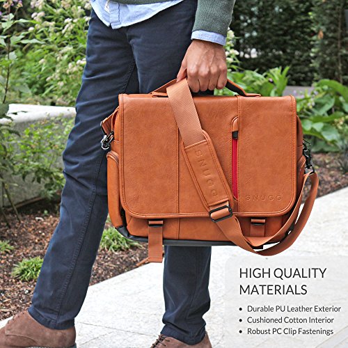 Laptoptasche  Snugg - Braune Notebooktasche - Umh  ngetasche f  r Laptops mit einer Bildschirmdiagonale von bis zu 15 6 Zoll