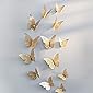 Xtore® 12pcs 3D Home Decor Butterfly with Sticking Pad(Shimmer Golden)(Set of 12)