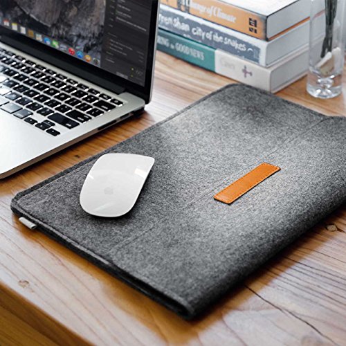 Inateck 13 3 Zoll Macbook Air Pro Retina 12 9 Zoll iPad Pro Laptop-Tasche Filz Sleeve H  lle Ultrabook Dunkelgrau