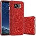 Produktbild FINOO | Samsung Galaxy S8 Rundum 3 in 1 Glitzer Bling Bling Handy-Hülle | Silikon Schutz-hülle + Glitzer + PP Hülle | Weicher TPU Bumper Case Cover | Rot