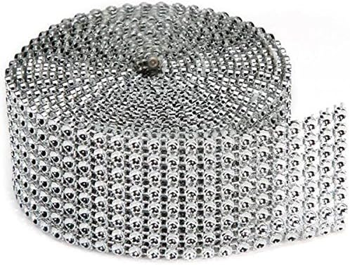 DariceBling On A Roll 3mmX2yd-8 Rows, Silver, 1 Pack