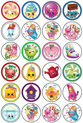 24 x Shopkins Cupcake Cake Toppers