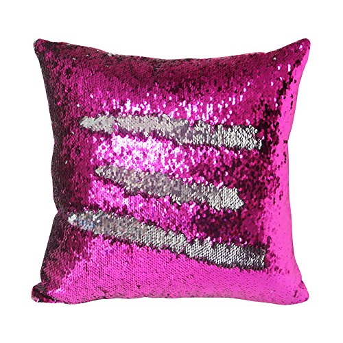 pailletten kissen, Janecrafts Meerjungfrau Glitzer Pailletten Kissenbezug Startseite Schlafzimmer Sofakissen Kissenabdeckung 40x40cm - 3