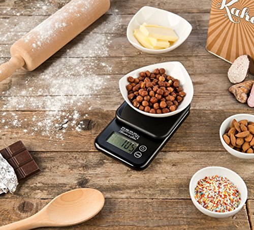 PEARL Kompakte Digitalwaage mit Touchbedienung für Küche und Büro, bis 3 kg - 8