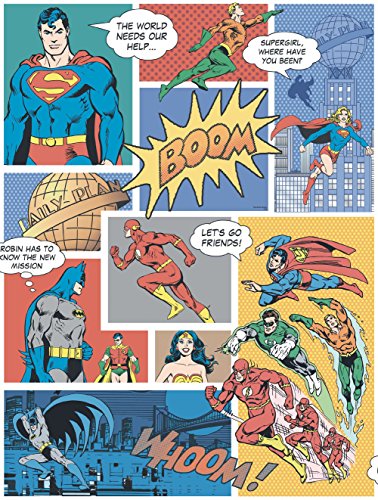 Galerie Official Superman Batman Flash Comic Superheld Kinder Tapete - Mehrfarbig DC9002-1