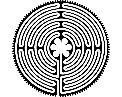 Wandtattoo Labyrinth von Chartres in 8 Größen und 25 Farben (50x50cm goldmetalleffekt) - 3