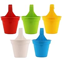Leafy Tales Plastic Small Hook Hanging Pot, Multicolor 20.5 x 14.5 x 8.5 cm, 5 Pieces…