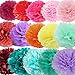 Produktbild Freedom-vp Papier Pompom 15er 20cm/30cm/35cm Mixed DIY Papier Blumen PomPoms Zum Aufhängen Seidenpapier schöne Dekor für Geburtstag Hochzeitsfest Basteln Babyshower Dekoration Feier Party Baby-Duschen Brautduschen Wohnungdeko (Bunt Set)