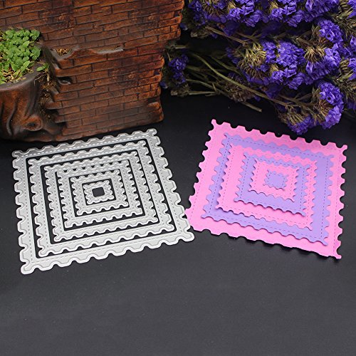 Amazingdeal365 5 PCS Briefmarken Schneiden stirbt Schablonen Papier Kart Tagebuch Scrapbooking - 4