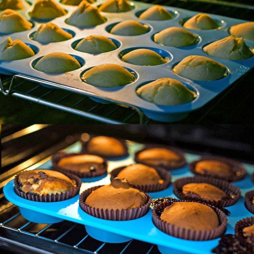 Ankway muffin backform Backform aus Silikon DIY Schokolade Cookies backen 12 Tassen & 24 Tassen - 5