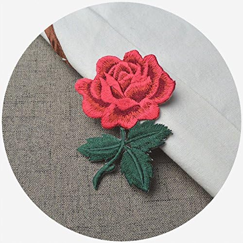 Embroidery Rose Flower Sew Iron On Patch Badge Floral Collar Bust Dress Bag Jacket Applique