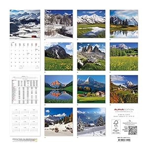 Alpha Edition 17.0119 Calendario da Muro "Le Alpi" 2017 30x30 cm