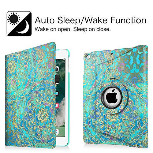 Fintie iPad 9.7 Zoll 2017 / iPad Air Hülle – 360 Grad Rotierend Stand Smart Cover Case Schutzhülle Tasche mit Auto Schlaf / Wach Funktion für Apple iPad 2017 Neue Modell / iPad Air 2013 Modell (Nicht geeignet für iPad Air 2), Jade - 2