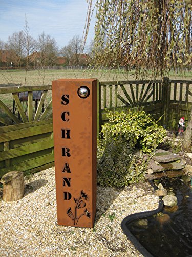 Rost Säule RS64 „Ihr eigener Name“ Säulen Rostsäule Garten Blumensäulen Deko rostig - 3