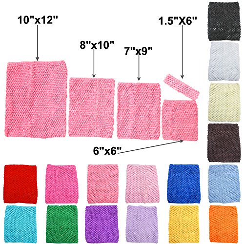 TtS 1.5"x6" Crochet Tube Top Crochet Tutu Infant Dress elastic Waistband Headband Supplies For Baby Girls Skirt Pettiskirt (Pink)