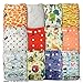 LittleBloom, Reusable Pocket Cloth Nappy, Fastener: Popper, Set of 12, Patterns 1210, With 12 Microfibre and 12 Bamboo Inserts