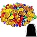 Price comparison product image Keriber 70 Pieces Pirate Gold Coins and 70 Pieces Pirate Gems Jewelry Plastic Coins Acrylic Diamonds Treasure Jewels Games Set for Play Favor Party Supplies