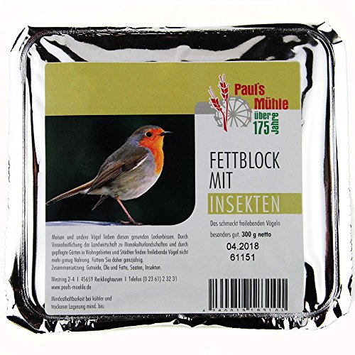 Pauls Mühle Fettblock mit Insekten (Vogelbuffet) 12 x 300 g