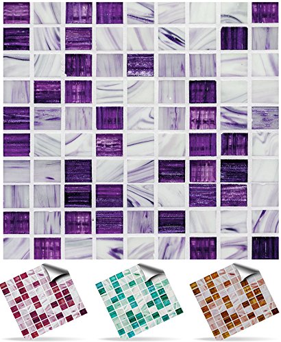 30 stück Fliesenaufkleber für Küche und Bad (Tile Style Decals 30xTP 12 - 6in- Grape) | Mosaik Wandfliese Aufkleber für 15x15cm Fliesen | Fliesen-Aufkleber Folie | Deko-Fliesenfolie für Küche u. Bad (15cm - 30 stück, Traubenfarben)