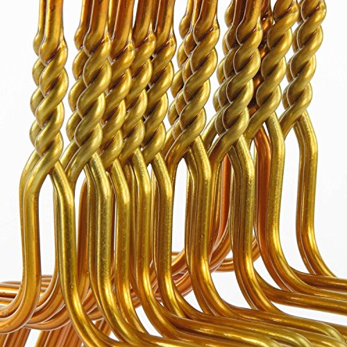 50 Drahtkleiderbügel verzinkt mit goldener Kunststoffbeschichtung, ca. 40,2 cm breit Hangerworld - 5