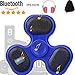Produktbild [LED Bluetooth Lautsprecher Spinner Kompatibel Mit TF/Micro SD Karte]Leuchtend Tri-Fidget Hand Spinner Bluetooth Verbindung USB Aufladen Kompatibel Mit TF/Micro SD Karte Spielzeug Lager IMMIGOO® Finger Spielzeug Kinder Erwachsene ADHD Angst Stop Smoking Autistische Erwachsene und Kinder mit ADHD Tasche Flanell und Box Tragbar (Blau)
