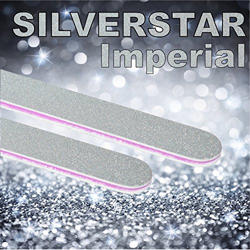 SET – 5x Profi Nagelfeile Silverstar Imperial Long-Life – Körnung 100/180 + GRATIS Feilenbox – Profi-Studio-Feile - 3