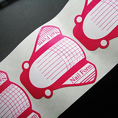 Bluelans® 1 Rolle (100 Stück) selbstklebende Pink Modellier Schablonen extra-breit für die künstliche Fingernagel-Modellage - 2
