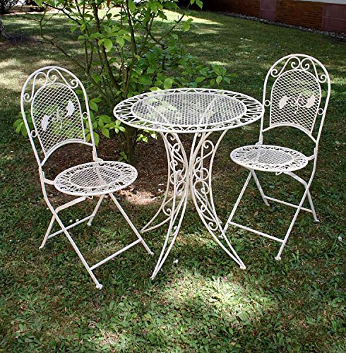 GARNITUR GARTENTISCH 2 STHLE EISEN GARTENMBEL ANTIK STIL NOSTALGIE CREME WEISS GARNITUR GARTENTISCH 2 STHLE EISEN GARTENMBEL ANTIK STIL NOSTALGIE CREME WEISS
