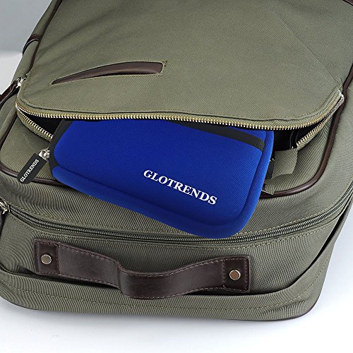 GLOTRENDS Universal Festplattentasche für 2,5 Zoll Festplatten und SSD/HDD, Hard Case erschütterungsfeste Schutzbox (Blau) - 3