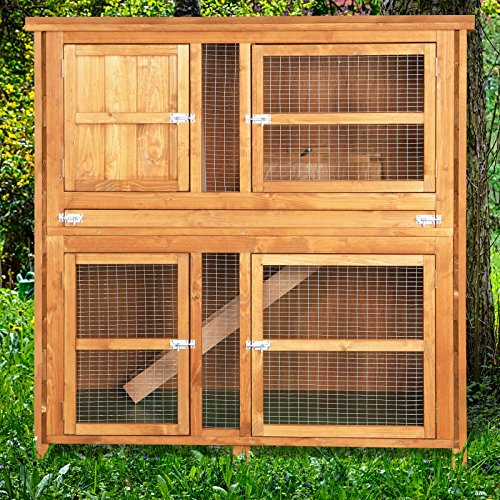 4ft chartwell double luxury rabbit hutch