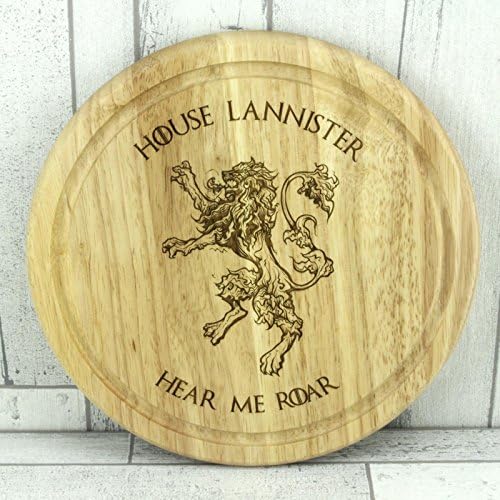 Game Of Thrones Circular / Round 10" (254mm) House Lannister Chopping / Cutting / Serving Board