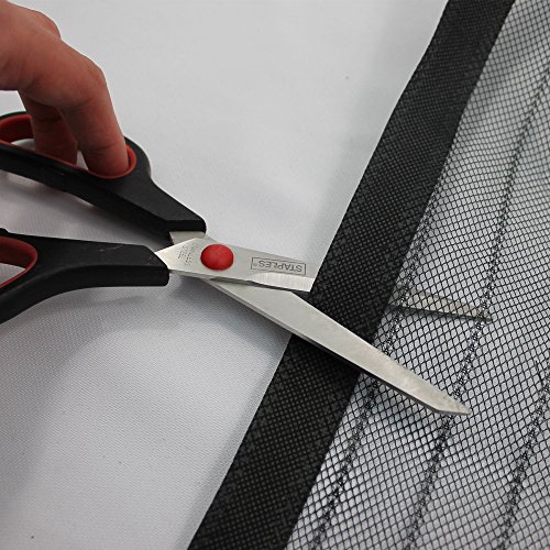 Magnetischer Türvorhang 100 x 220 cm mit ALU Klemmleiste Fliegengitter Lamellen aus Polyester Insektenschutz Vorhang für Türen - 8