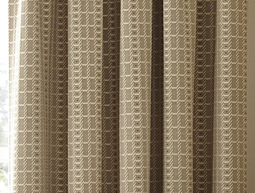 Marlowe Woven Jacquard Pencil Pleat Lined Curtains, Biscuit, 64 x 90 Inch
