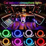 LED-Lichtleiste zur Autoinnenbeleuchtung, mit 8 Farben: rot/orange/gelb/grün/blau/pink/weiß/kristall-grün/violett/kristall-blau (8 Farboptionen).12 V Wechselrichter, Eingangsspannung: DC 12 Volt (Das Licht selbst ist 110 V).Das weiche Licht schadet nicht den Augen und hat einen geringen Stromverbrauch (-1 W) und somit einen Energiespareffekt.