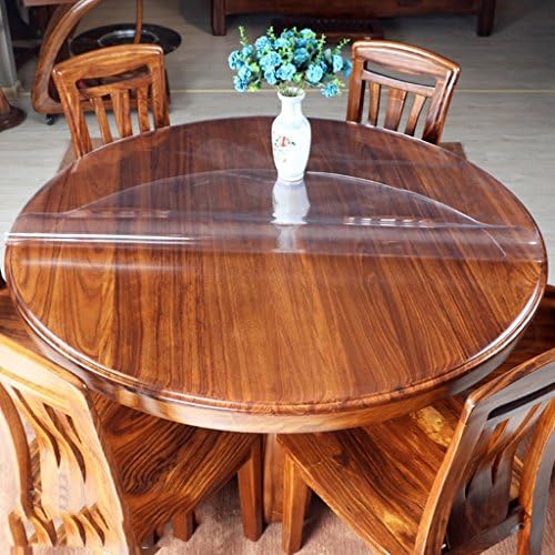 YANLIU Pvc soft glass circular tablecloth, table waterproof anti-hot pad plastic crystal plate round table mat , 4 , diameter 100cm