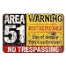 Produktbild Cadora Magnetschild Kühlschrankmagnet Vintage Retro Area 51 Warning No Trespassing UFO Alien