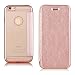 Produktbild Sycode Flip Hülle für iPhone 5 5S,Silikon Tpu Cover für iPhone 5 5S,Transparent View Zurück Schutzhülle für iPhone SE 5S 5,Luxus Kreativ Rose Gold Buchstil Überzug Silikon Kristallklar Durchsichtig Ultradünn Weich Zurück Cover mit Pu Leder Klappbar Kartenhalter Wallet Flip Brieftasche Case für iPhone SE 5S 5-Rose Gold