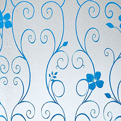 Artefact® Dekofolie / Fensterfolie Blueten Blau | statisch haftend (ohne Kleber) | verschiedene Größen - 3