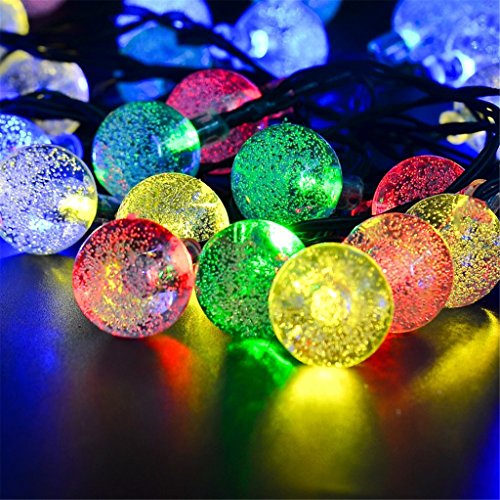 Preisvergleich Produktbild ERGEOB Solar betriebene 5m 20er LED Sternenklarer Lichterketten Weihnachtsbeleuchtung Dekorative Lichtstreifen bunt