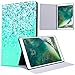 Produktbild Yokata iPad Pro 10.5 Hülle Case Folio Leder Kunstleder Schutzhülle Tasche Schale mit Auto Schlaf / Wach Funktion Ständer Halter Weich Silikon Backcover Ultra Dünn Slim Schnee Muster Protective Cover für iPad Pro 10.5 Zoll Tablet Etui - Grün