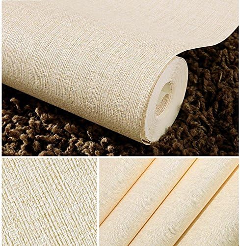 Wapea Modern Simple Pure Color Imitation Linen Straw Wallpaper Stripes Chinese Retro Living Room Bedroom Works Wallpaper Light Beige