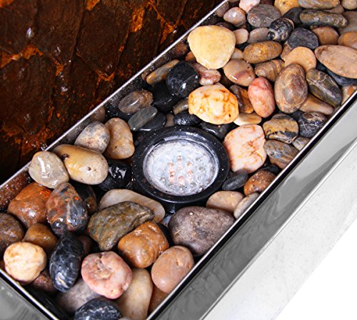 Cortenstahl-Wasserwand mit Edelstahl-Rahmen und LED-Beleuchtung – 1,74m - 7