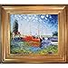 Produktbild overstockArt Hand-Painted Reproduction of Claude Monet Red Boats at Argenteuil Framed Oil Painting, 20 x 24